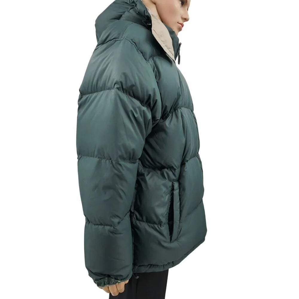 Cabelas XL Reg Reversible Premier Northern Goose Down Puffer Jacket Green & Beig - Picture 4 of 11